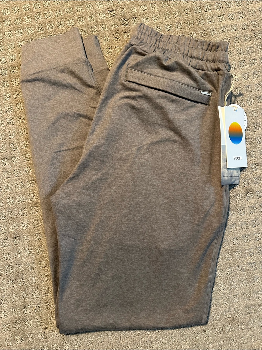 NEW mens Vuori Ponto performance jogger pants walnut heather size small - Picture 7 of 11